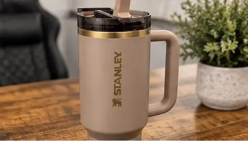 Neutral Stanley handled tumbler